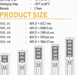 LumeTSTL X product sizes